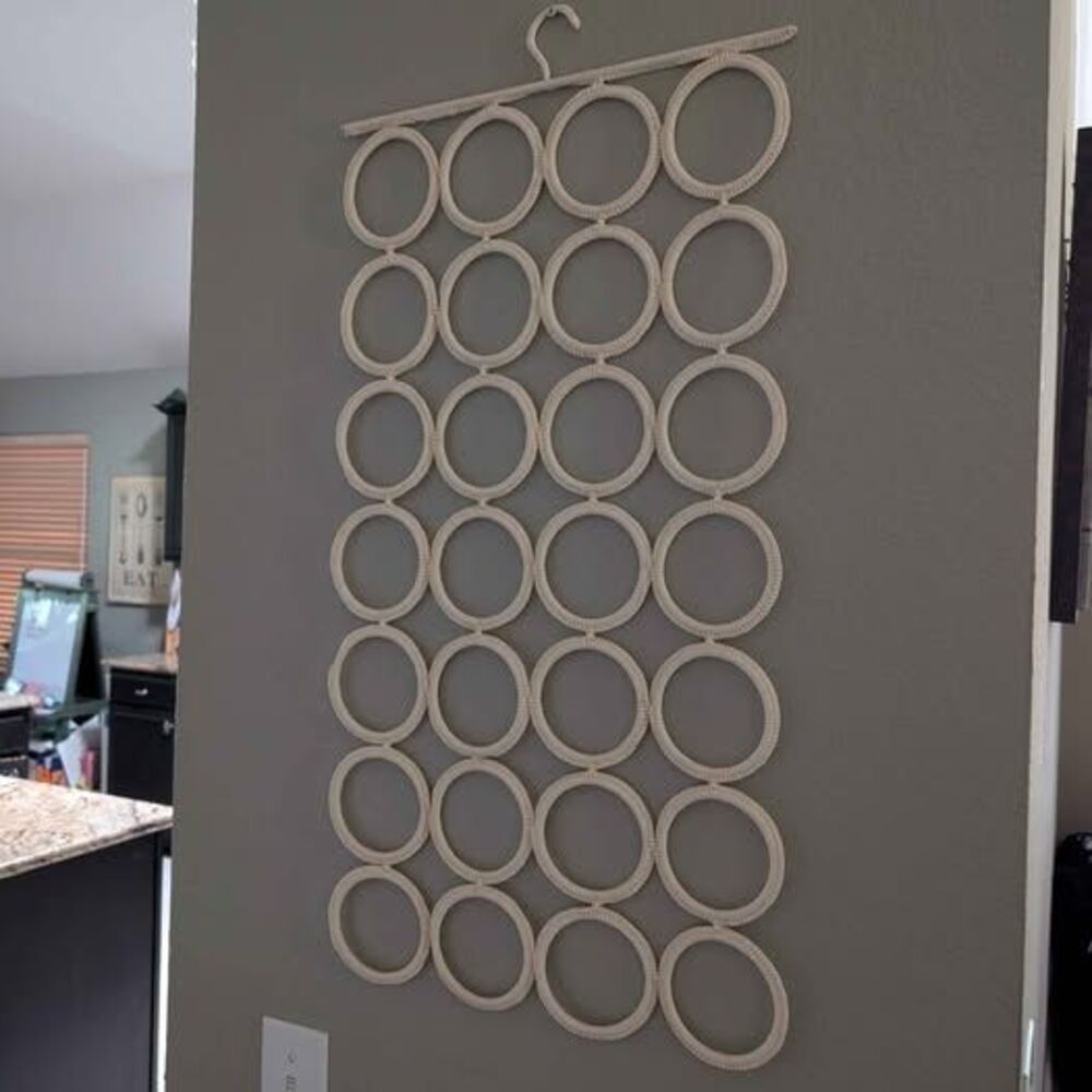 IKEA Komplement Tie Scarf Hanger 28 Belt Organizer Rack Holder Cream Macrame